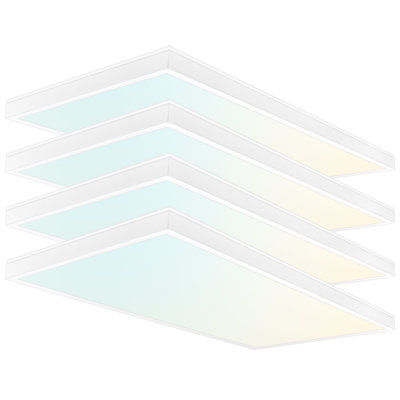Slim Surface Mount Panel Light 5CCT 2700K-5000K Dimmable LED Panel Light 3300 Lumens  Edge Lit Damp Rated ETL