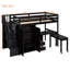 Lit mezzanine simple avec escalier, bibliothèque, tiroirs, bureau et garde-robe Construire pour et les adolescents. Pas de sommier tapissier. Garde-robe de taille compacte. Fabrication en bois massif. Idéal-852467206-852467224