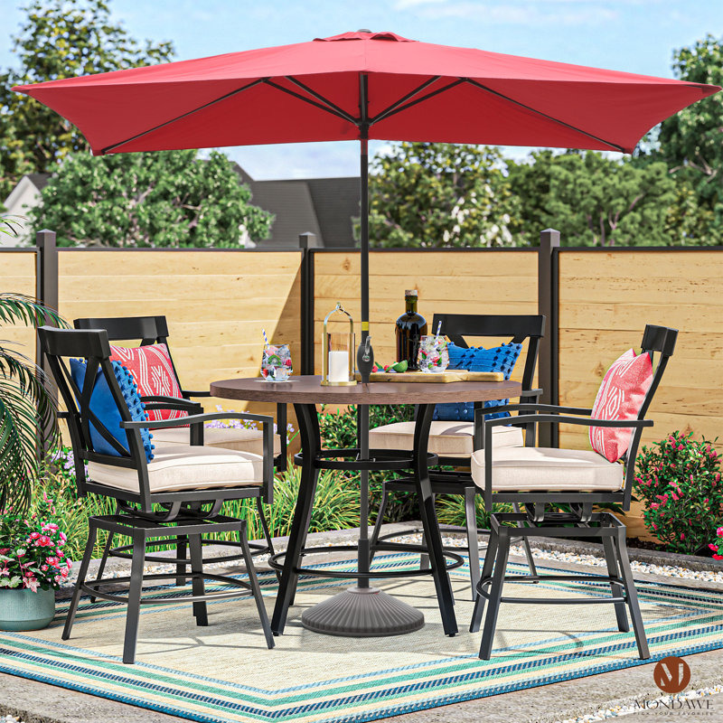 Parasol de marché rectangulaire 120 po x 79 po Mossas, Rouge