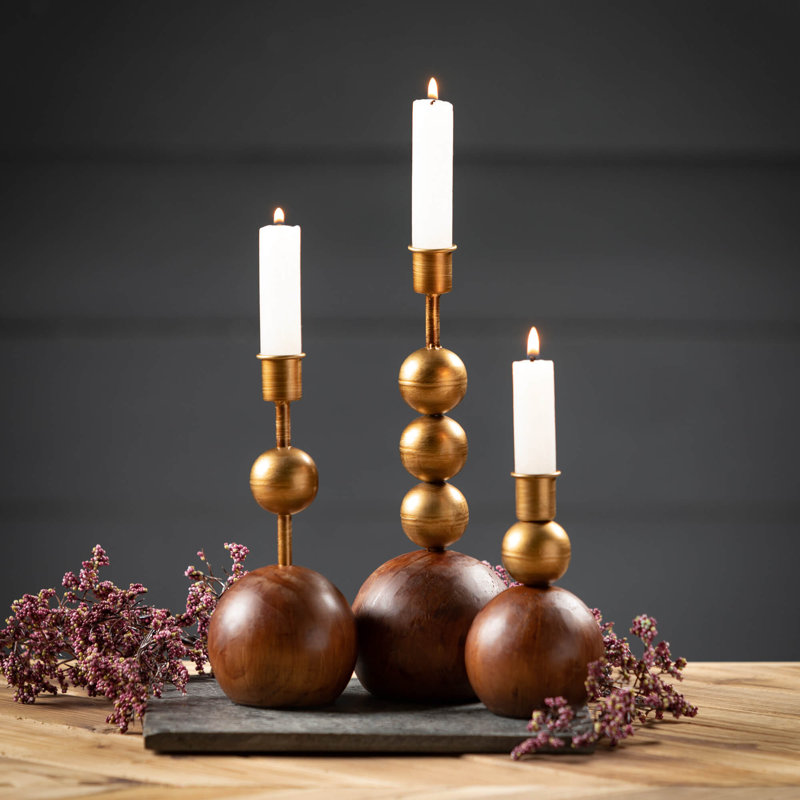 Bougeoir de table en bois