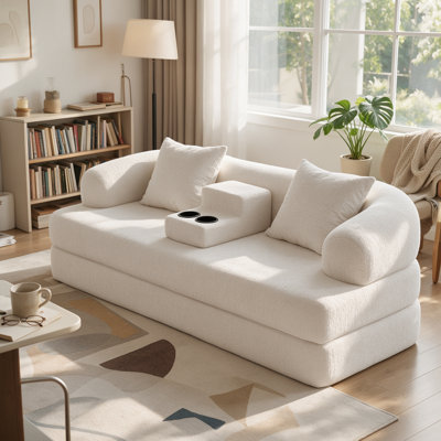 Upholstered 70.07 " Chenille Sofa Bed