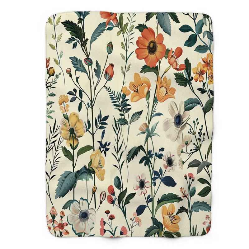 Fresh Blooms - 1 pièce Sherpa Premium, Lit simple