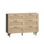 Armoire de rangement 43,61 "à 6 tiroirs avec tiroir en rotin, pour chambre à coucher, salon, naturel