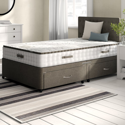 Jade Upholstered UK King - DE 150 X 200 Cm Bed with Mattress