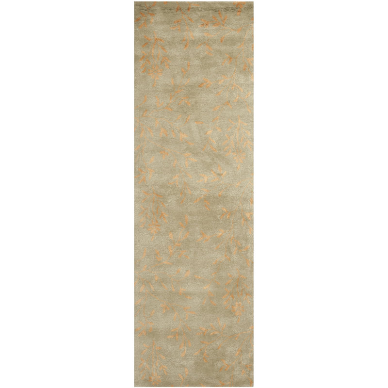 Candelo Soho Hand Tufted Wool And Viscose Floral Rug, Runner 2'6" x 12'