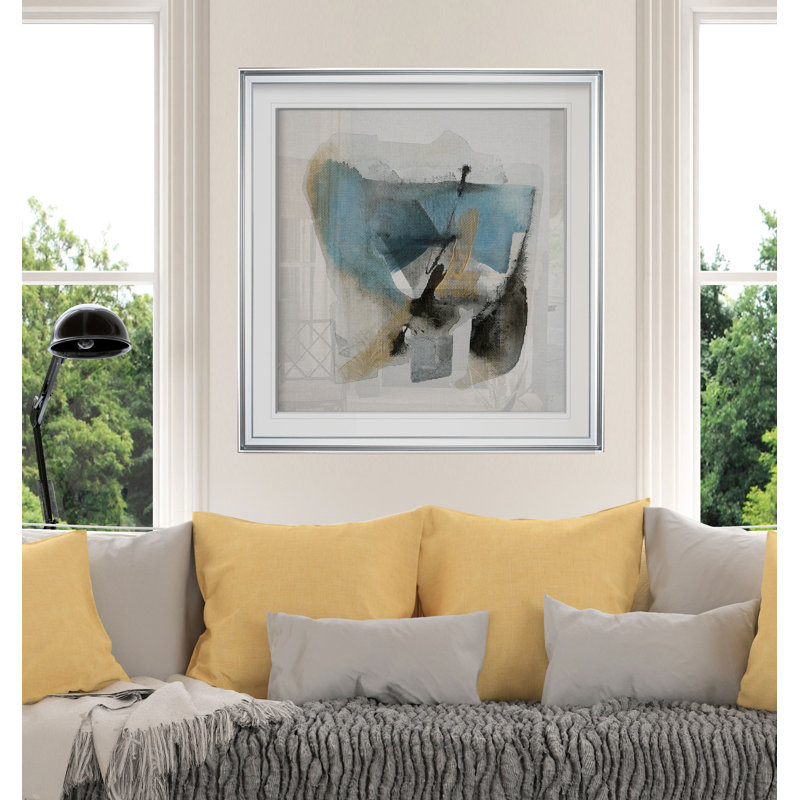 " Artesian Spring II ", 16" H x 16" W x 1.5" D, Silver Framed