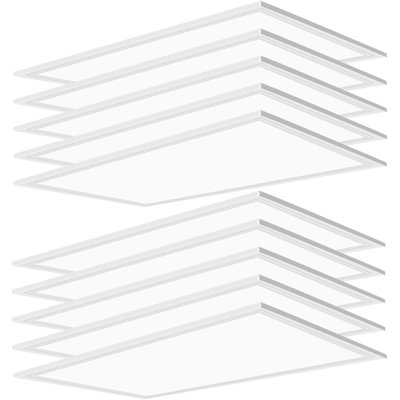 10 Pack 2x4 LED Flat Panel Light Fixture, 7800 LM Daylight 2x4 FT LED Light Fixture,5000K 2x4 Recessed Drop Ceiling Lights, 0-10V Dimmable Lay in Fixture for Office Kitchen, ETL Listed