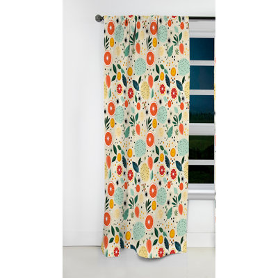 Rideau occultant Mid-Century à motif de fruits pastel II - 1 panneau