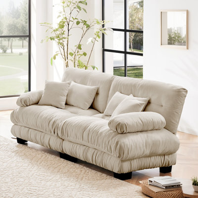 Stoughton Modern 2-Seater Chenille Upholstered Sofa by Lark Manor
