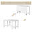 Entryway Console Table with Extendable Drop Leaf - Rustic Farmhouse Style for Small Spaces, White Solid Wood Dining