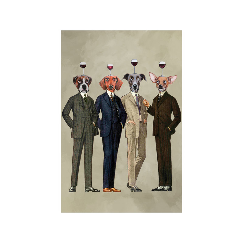 The Wine Club by Coco De Paris - Print on Canvas, 66.04 cm H x 45.72 cm W x 1.91 cm D, No Framed