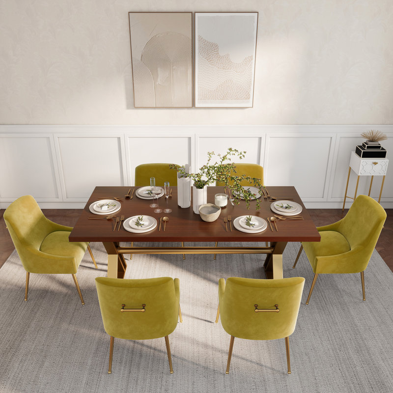 Ensemble de table de salle à manger 6 personnes Magallanes, Vert