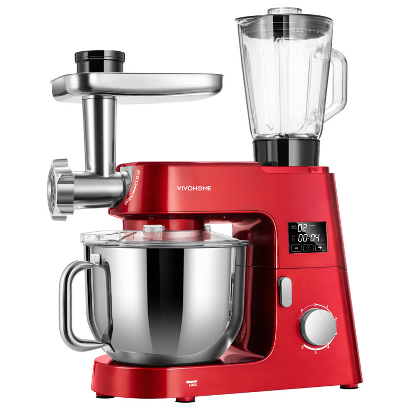 7.5 Quart 6 Speed 9 In 1 Multifunctional Stand Mixer With Fermentation, Red