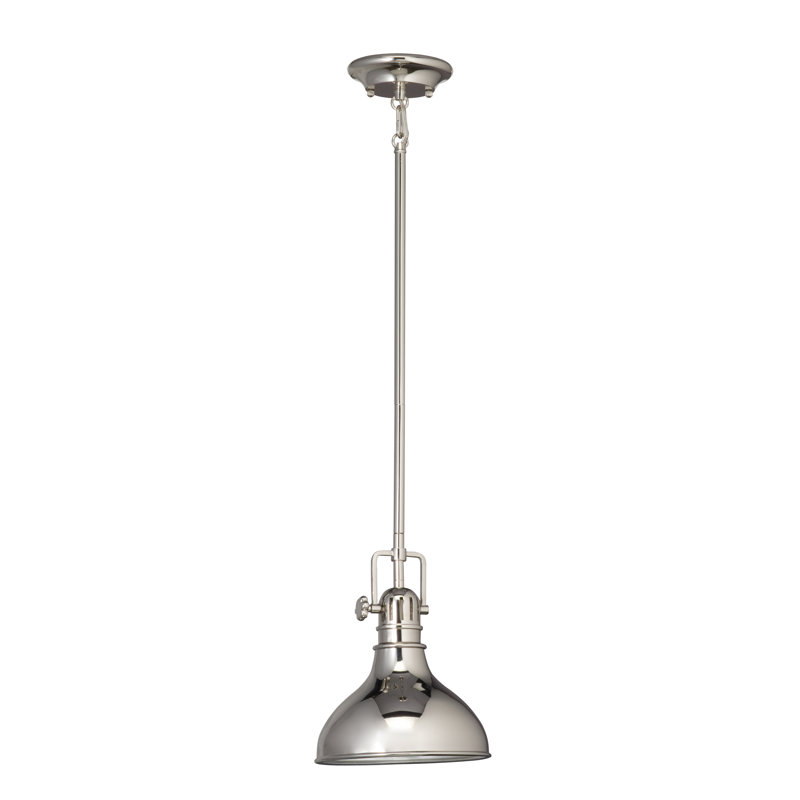 Hatteras Bay 1 - Light Single Pendant, Polished Nickel