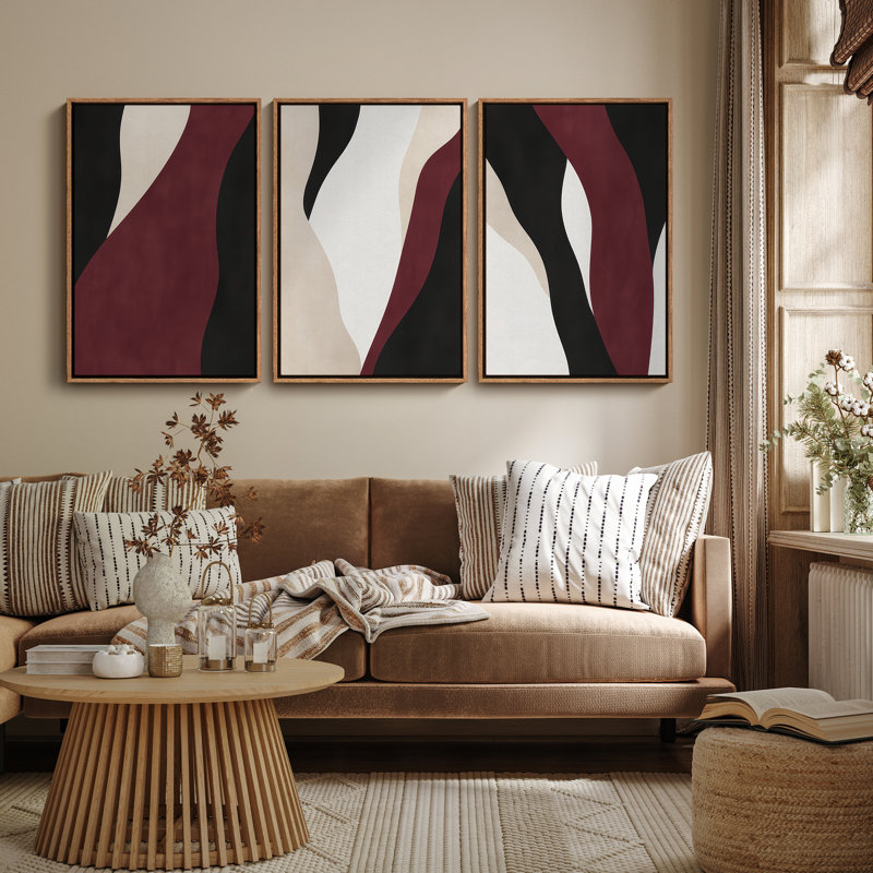 Art mural encadré, rétro, antique, classique pour chambre à coucher - 16 po x 24 po x 3 panneaux, Naturel, H 24 po x l 16 po