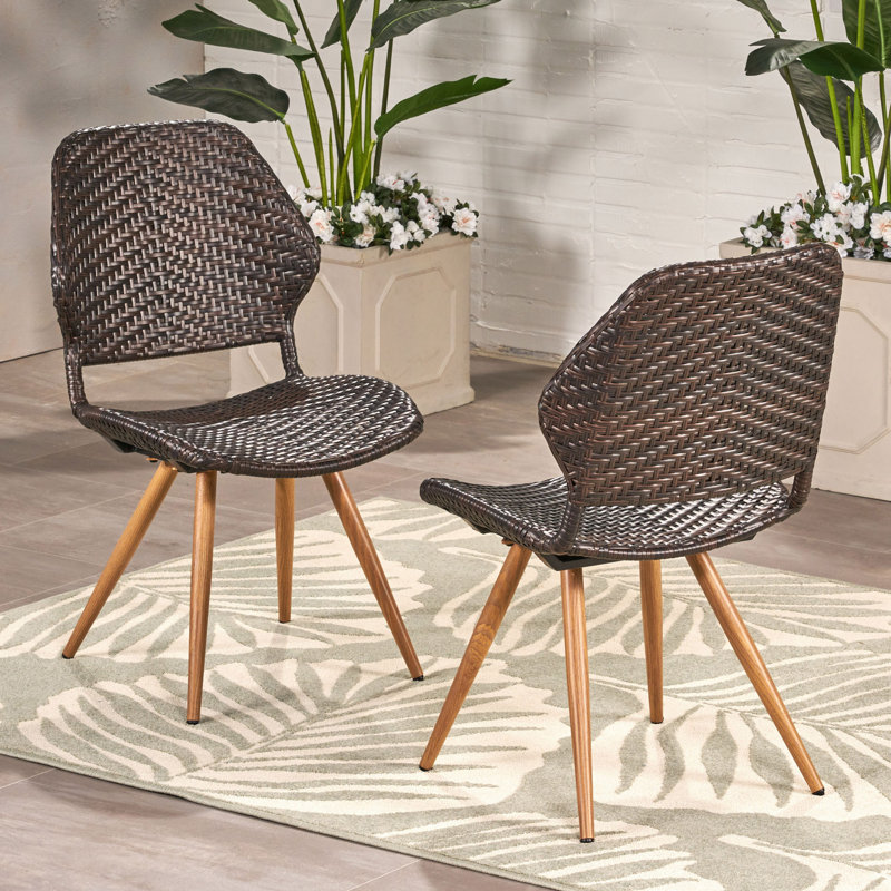 Ensemble de 2 chaises de salle à manger d'extérieur