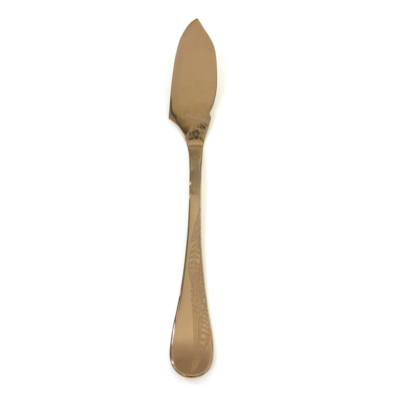 Caccia Table Fish Knife - 48 Pieces - Black Gold, Bronzo