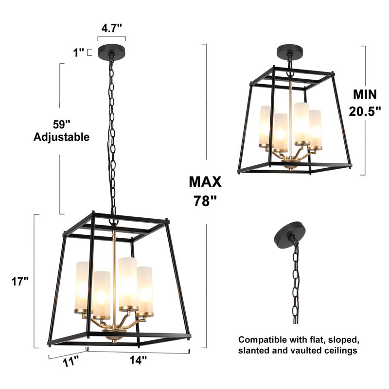 4 - Light Dimmable Chandelier