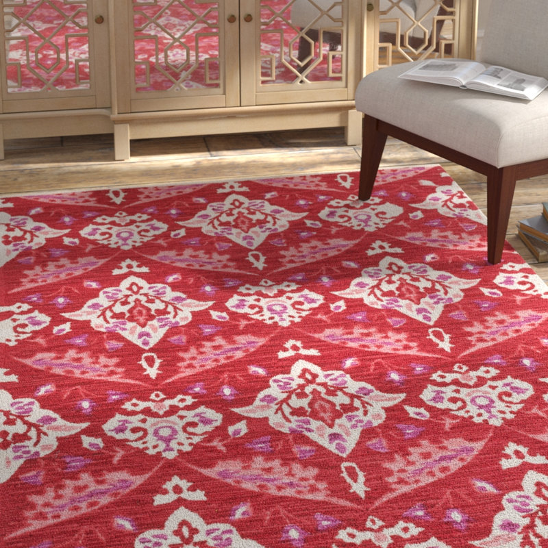 Adita Cotton Damask Indoor Rug, Rectangle 8' x 11'