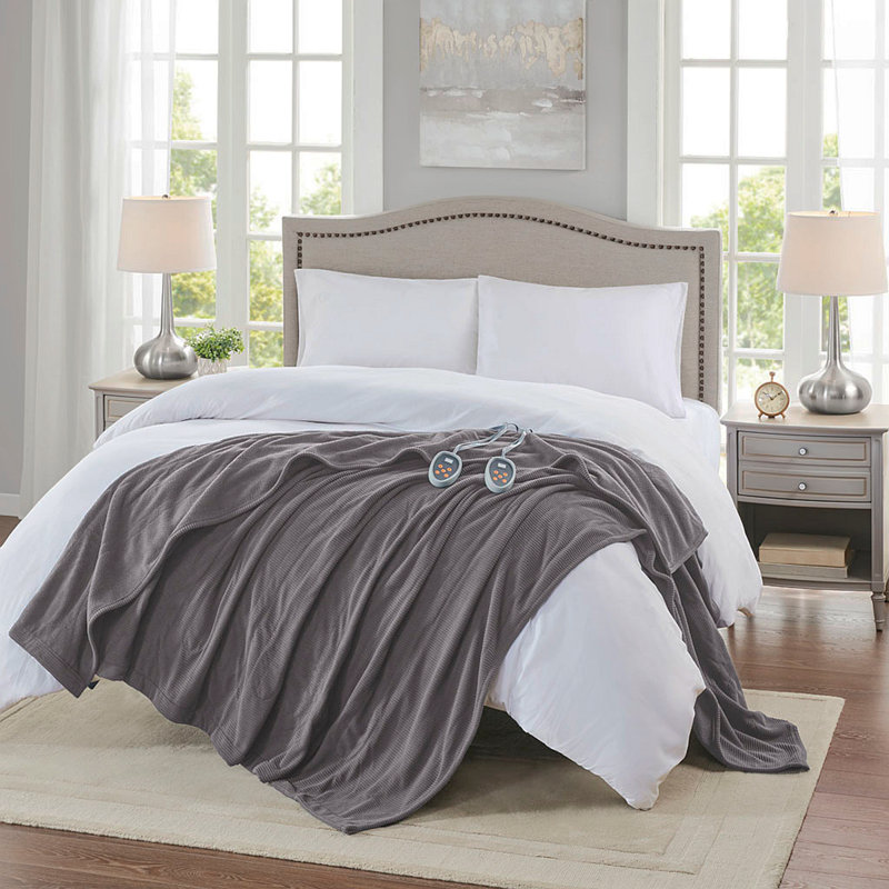 Couverture chauffante, Gris, L 83,99 po x l 79,99 po