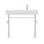 INTEGRA CONSOLE SINK, WHITE, CHROME, SINGLE HOLE DRILLING