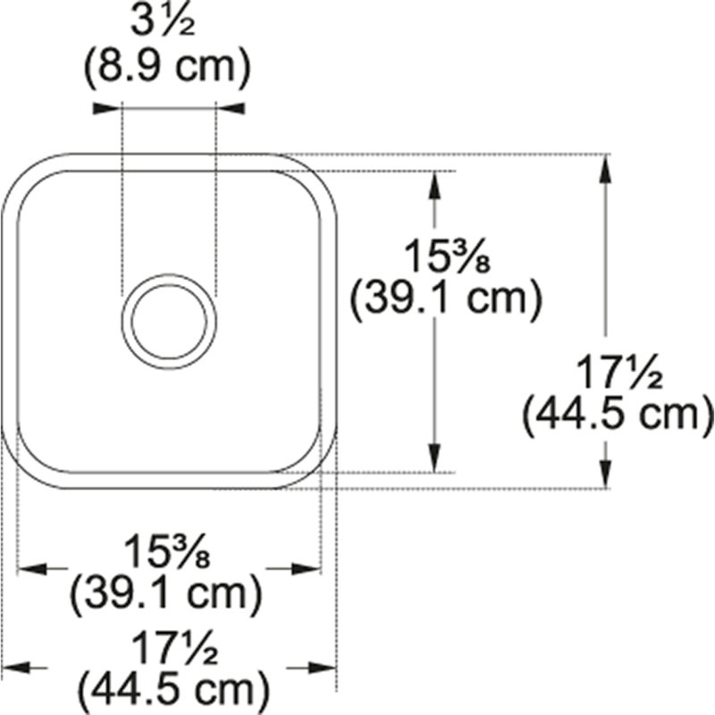 18" L x 18" W Undermount Kitchen Sink, White