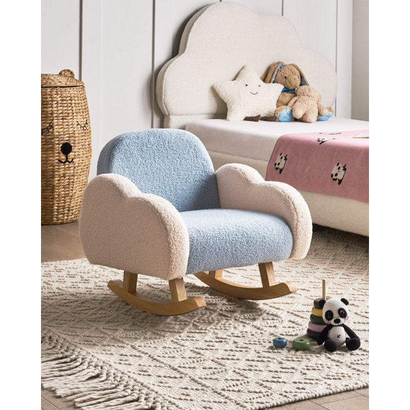 Boucle Kids Rocking Chair SKARE, Blue/White