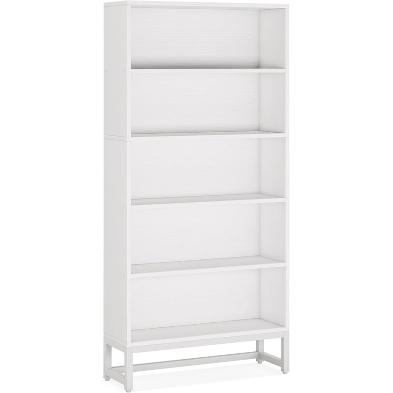 Duty Free-Standing Bookshelf Shelving Unit,White Display Case,70.8”