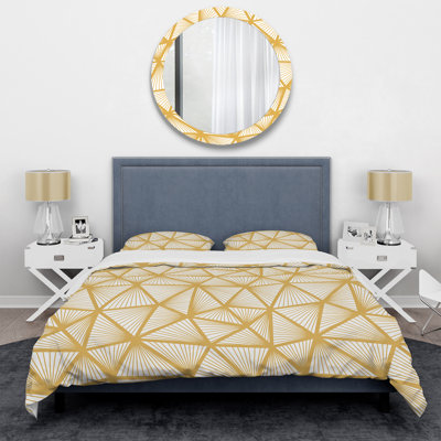 Art Deco Geometric Decorative Pattern - Modern Geometric Duvet Cover Set - Microfiber Polyester
