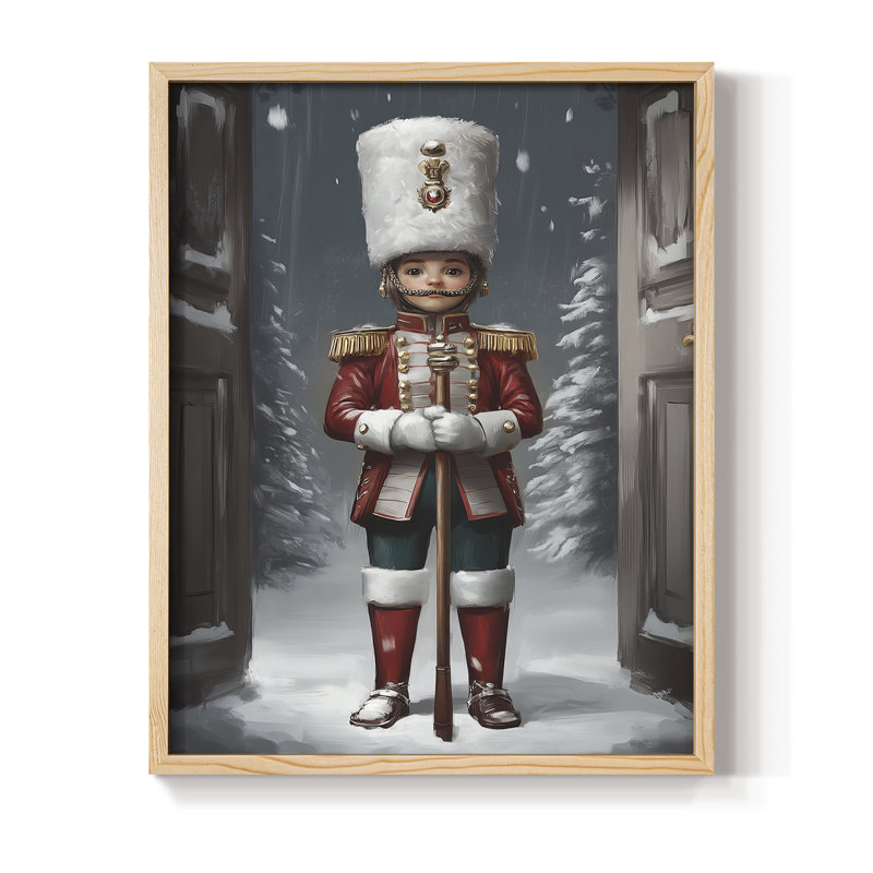 «Christmas Holiday Art», série 2-VI, reproduction encadrée - bois massif, H 11 po x l 9 po, Naturel