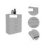 Commode, quatre tiroirs, une tablette, plateau supérieur, blanc