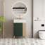 Évier de meuble-lavabo de 21,6 po, armoire à motif ondulé, accents en cuivre brossé et lavabo contemporain en céramique facile à entretenir, porte à fermeture en douceur, grand espace de rangement pour l'organisation de la salle de bain