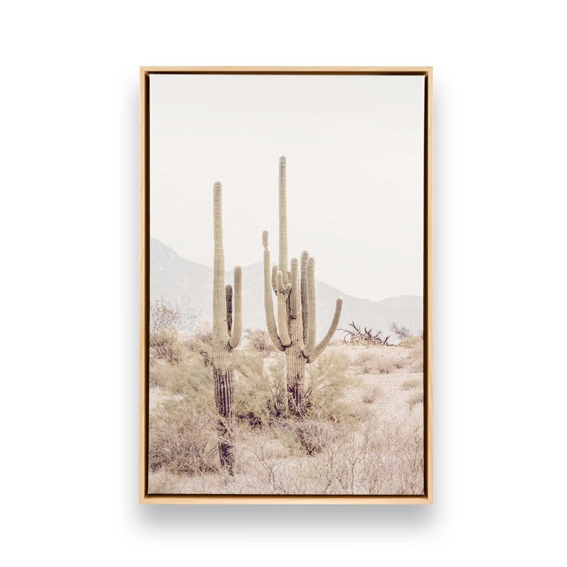 «Cacti in Chorus», reproduction sur toile roulée, Cadre américain en érable flottant, H 48,75 po x l 32,75 po x P 1,75 po