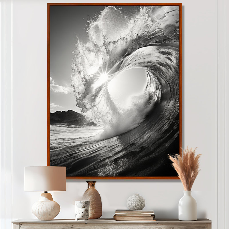 Portneuf, photo en noir et blanc sur toile I encadrée, H 32 po x l 24 po x P 1 po, Cadre flottant brun