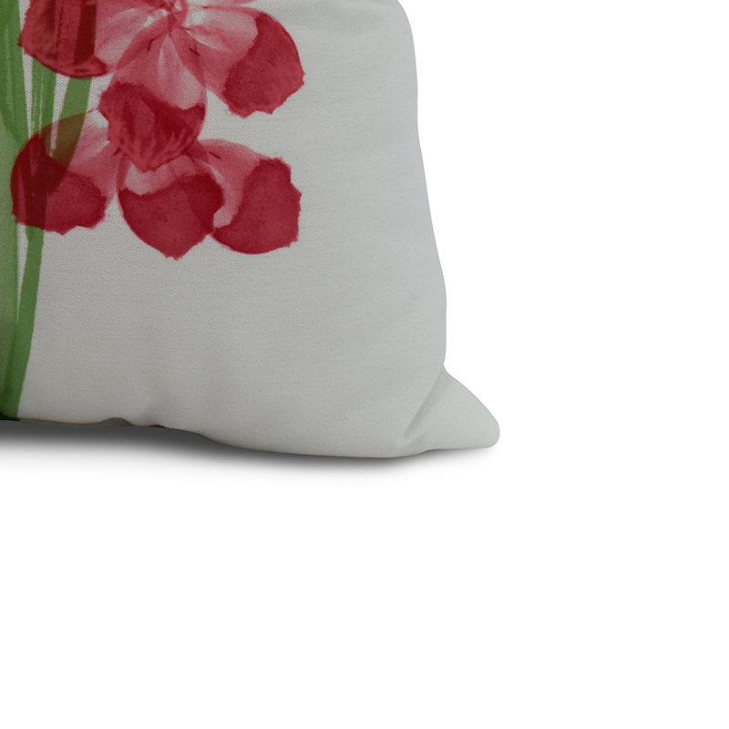 Nantucket Floral Reversible Throw Pillow, Red, 18" x 18"
