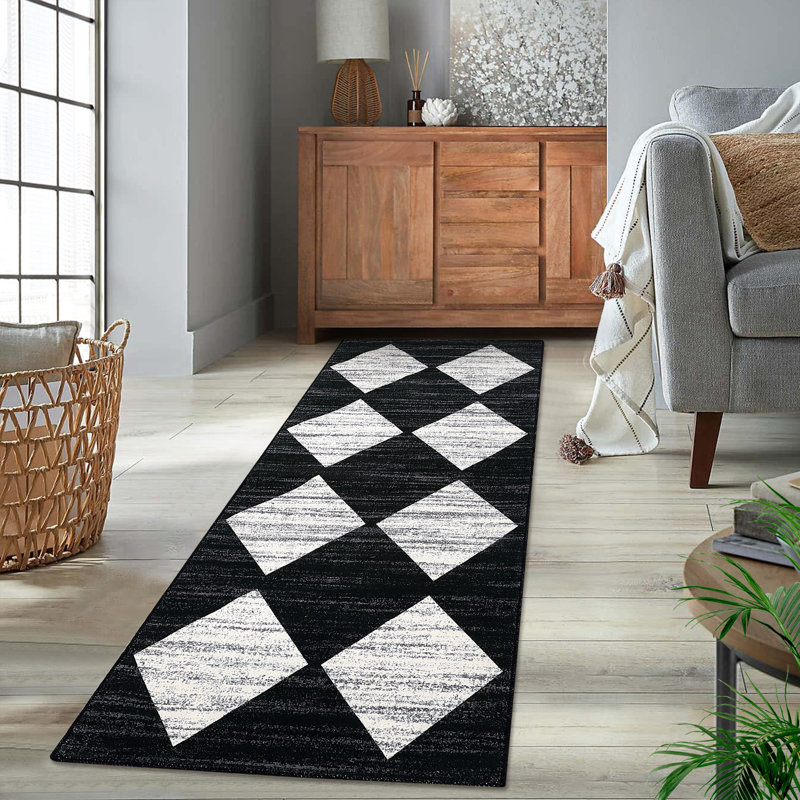 Brazzeal Washable Geometric Rug, Tapis de couloir 2 pi x 6 pi