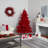 Red Flocked Artificial Christmas Tree