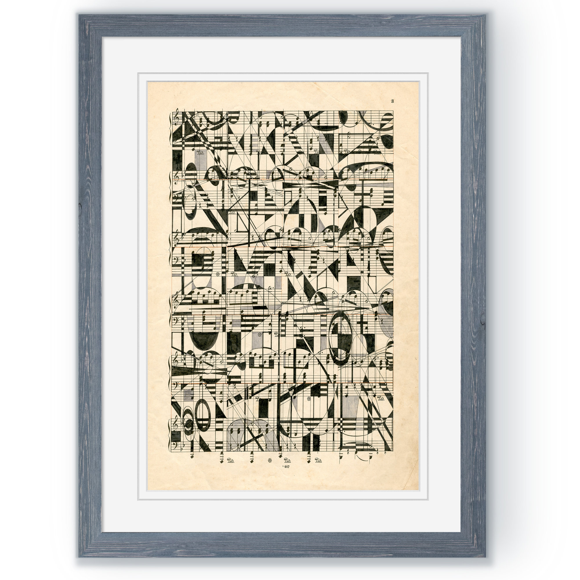 Graphic Notes by Paul Cezanne, Gray Framed Print, 38" H x 28" W x 1.25" D