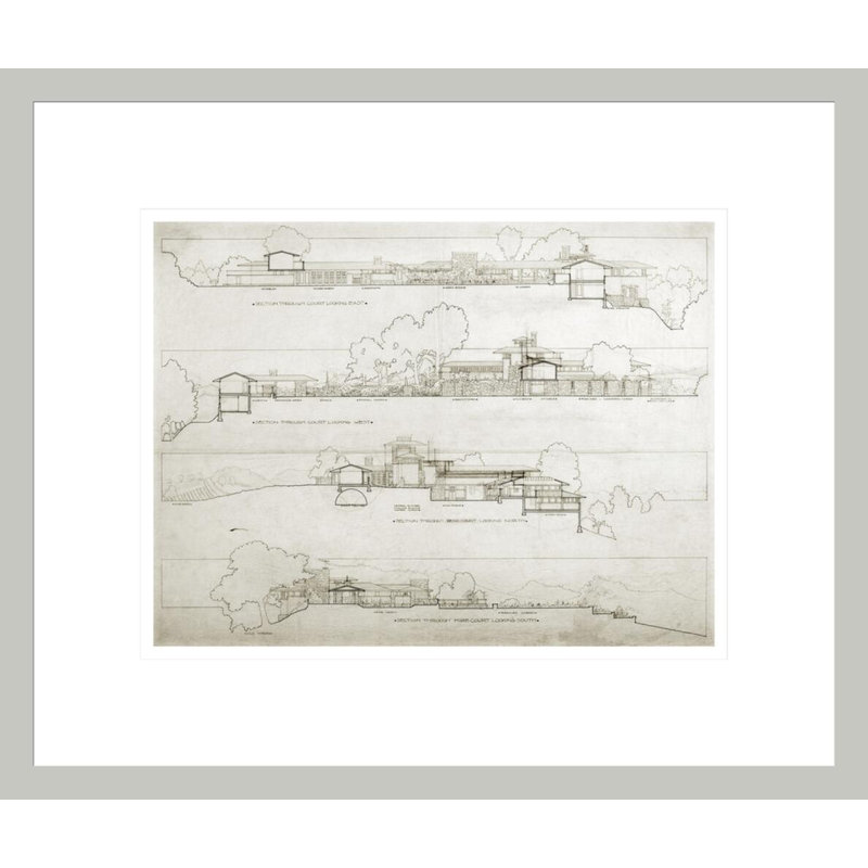 Frank Lloyd Wright Home & amp; «Studio Taliesin II Spring Green WI» par Frank Lloyd Wright, impression giclée encadrée