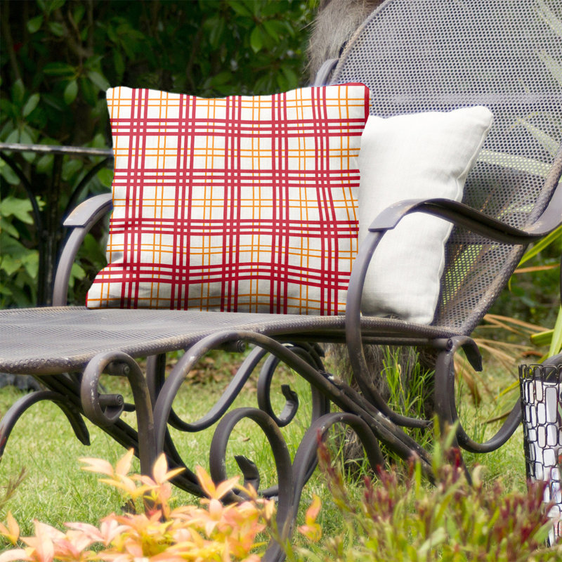 Housse de coussin d'extérieur carré R-Baltimore Football, 16 po x 16 po, Blanc / orange / rouge R-Tampa Bay