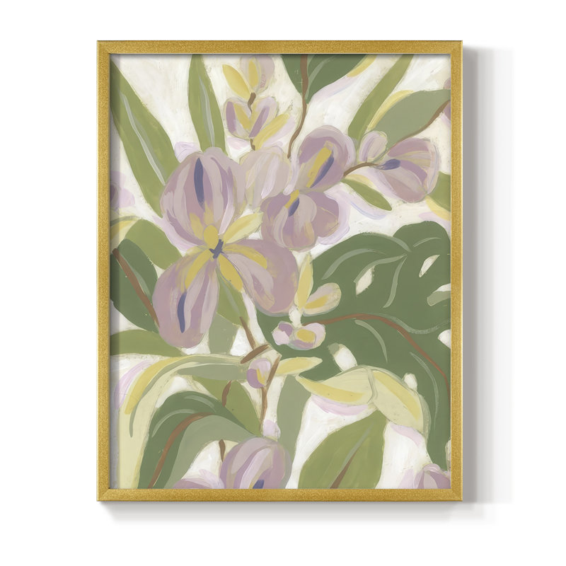 "Orchidée tropicale brossée II", H 30 po x l 24 po, Doré