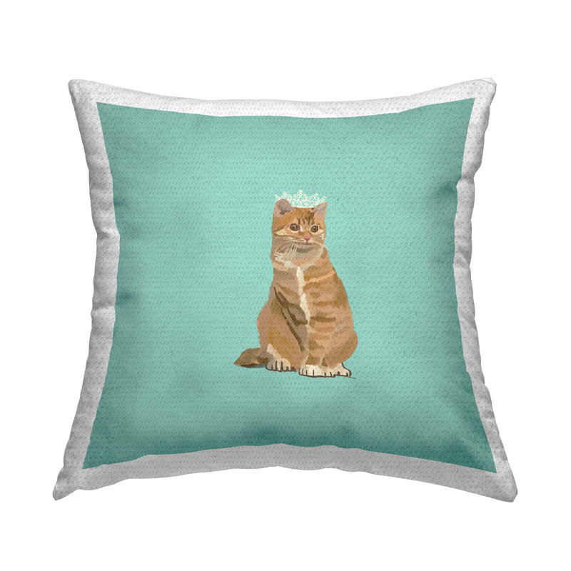 Coussin décoratif orange avec une couronne orange par Amelia Noyes