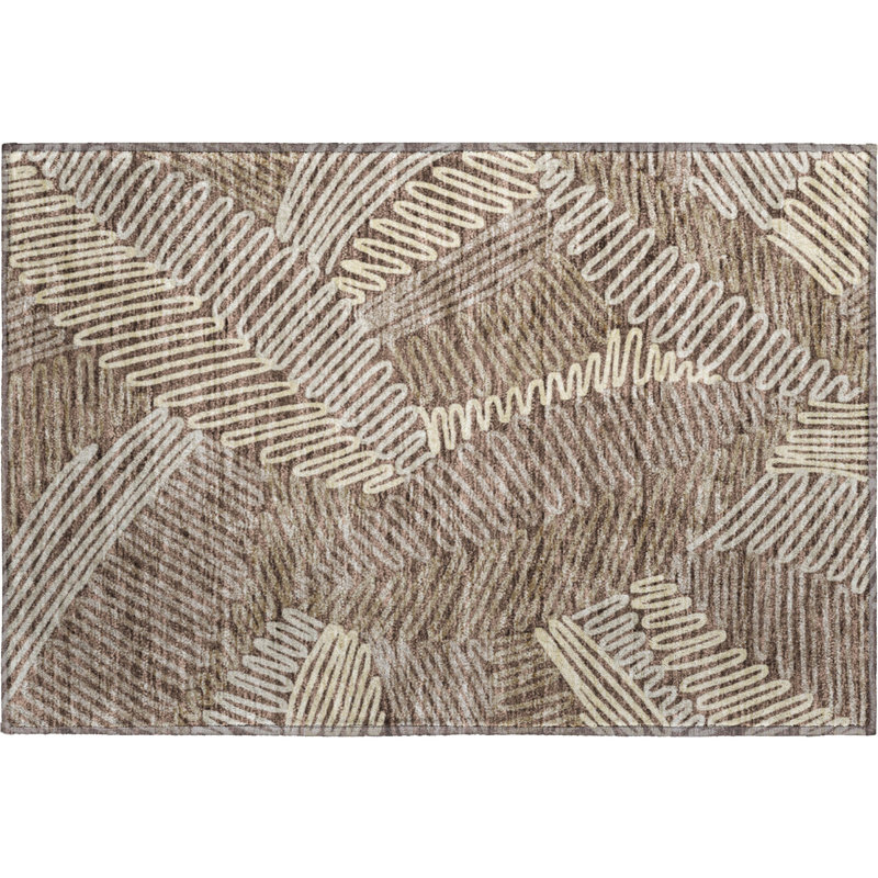 Premium Machine Washable Prisco Chocolate Rug, Rectangle 1'8" x 2'6"