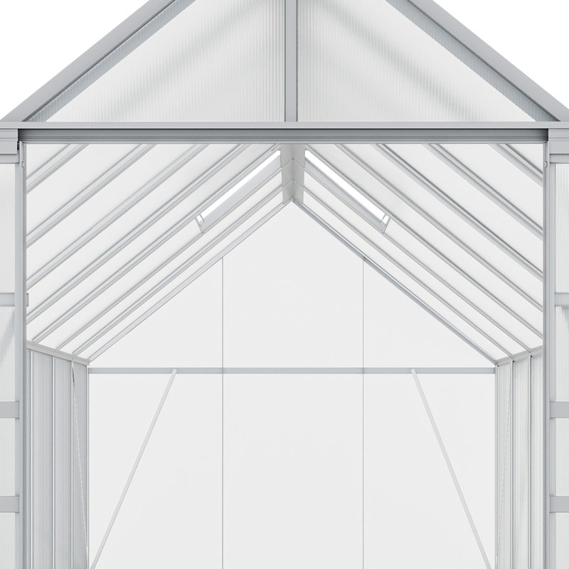 Serre en polycarbonate Balconera, P 19 po, Argent argent