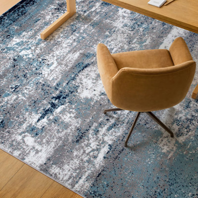 Willington Abstract Gray/Blue/White Rug