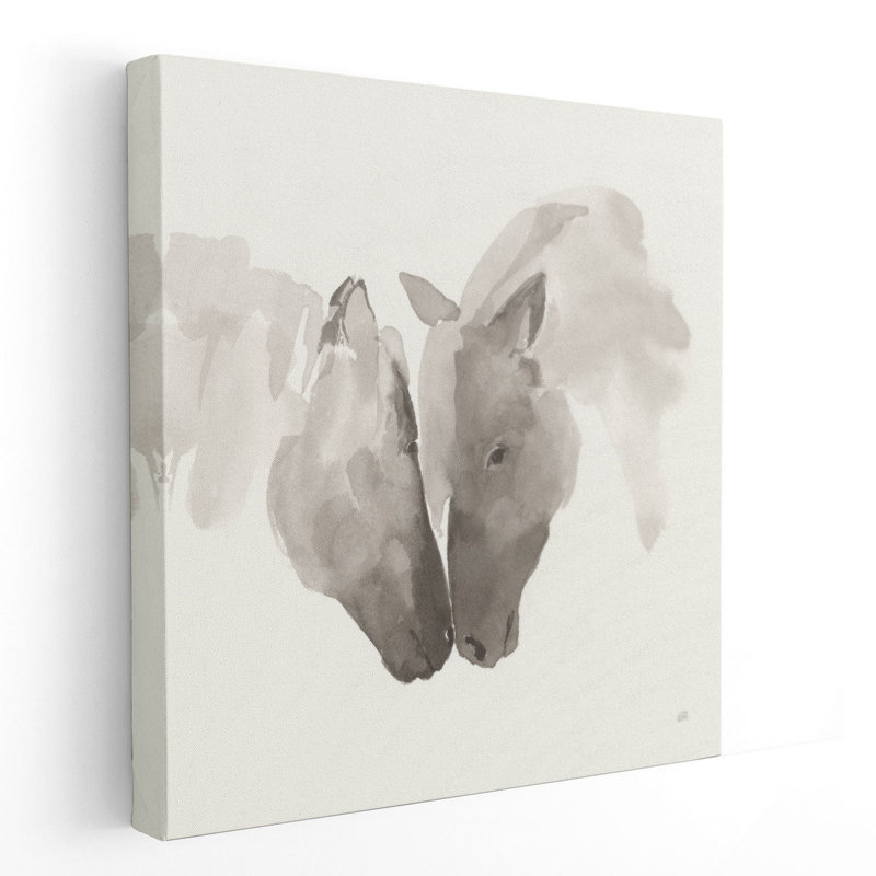 Nuzzling III - reproduction d'art sur toile, H 12 po x l 12 po