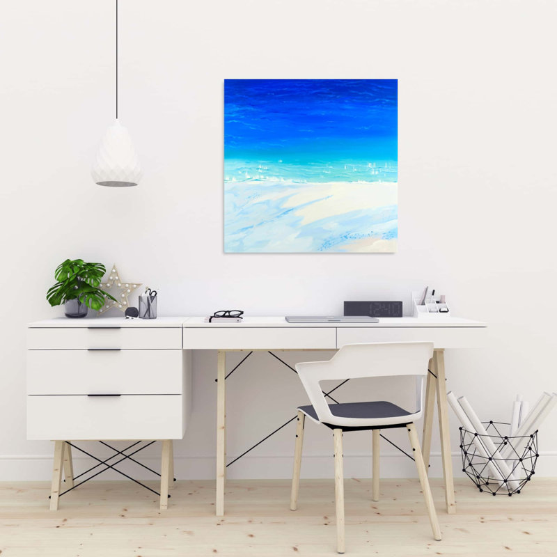 Blue Sea Canvas | Satellite Ocean View Bathroom Decor