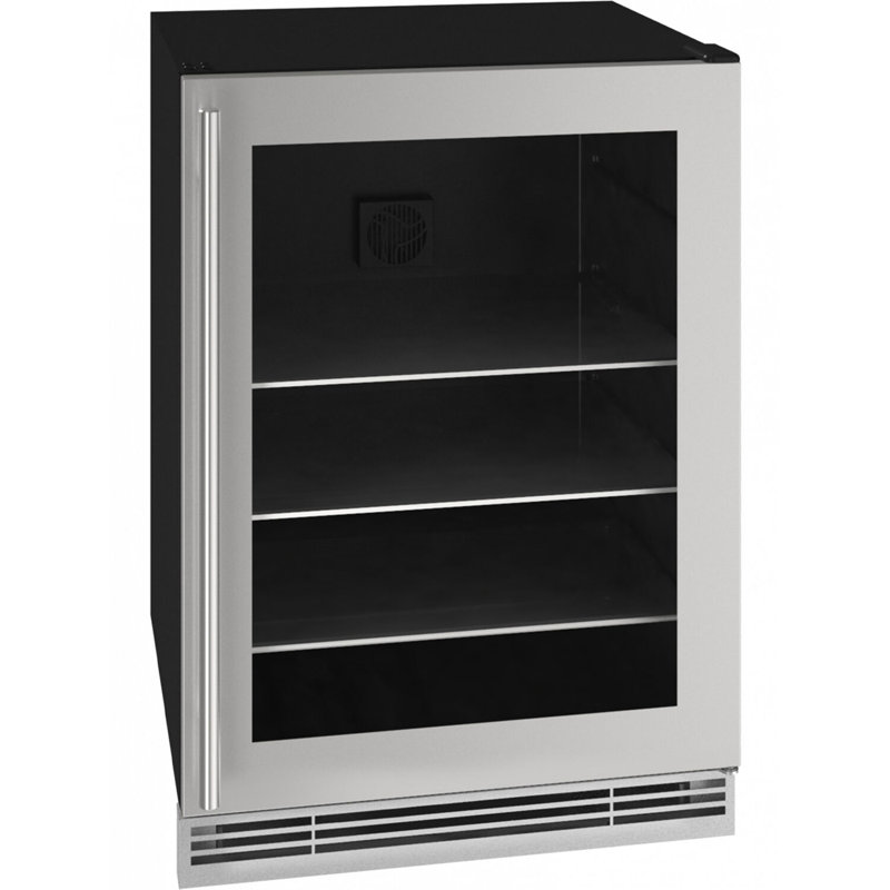 Stainless Steel Freestanding Beverage Cooler with Interior Lighting