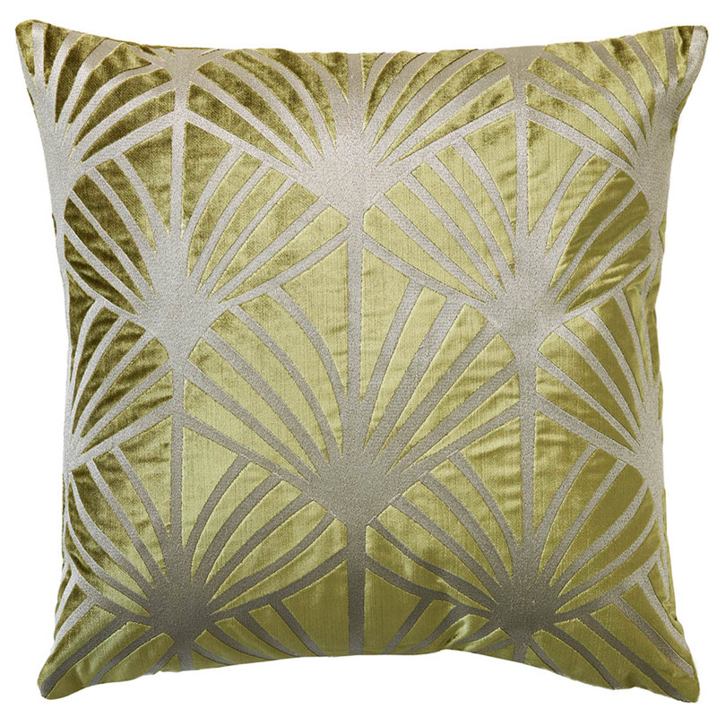 Lisbon Velvet Square Pillow Cover & Insert, Green