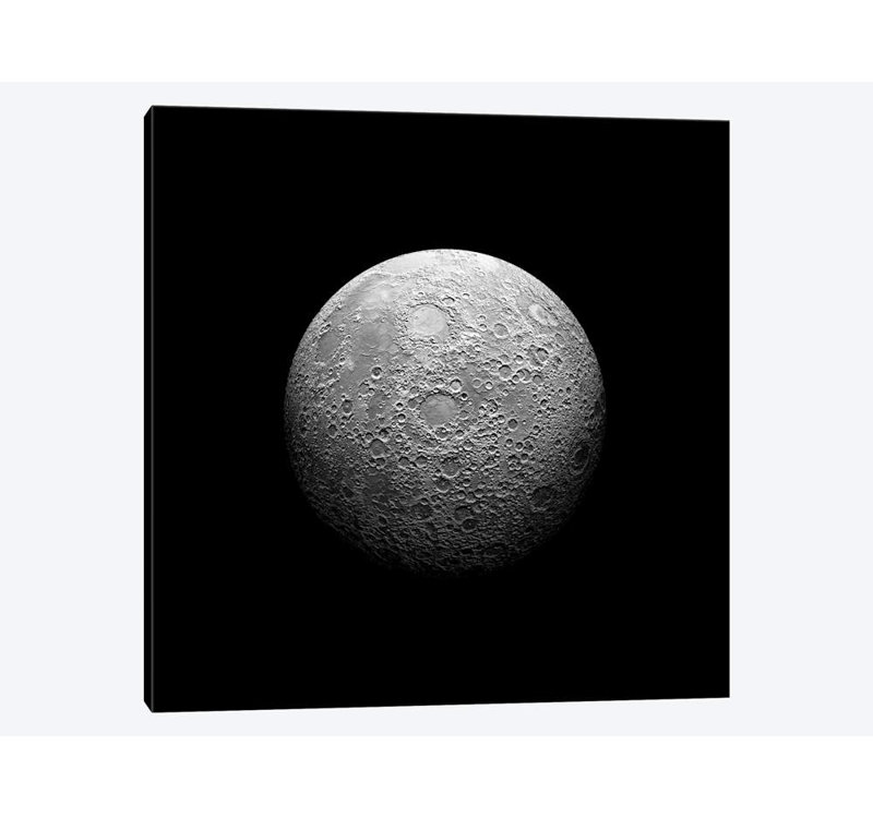 « a massive cratered moon » par marc', reproduction d’art sur toile tendue, H 24 po x l 24 po x P 1 po, Blanc
